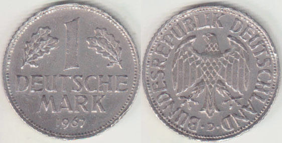 1967 D Germany 1 Mark A008626